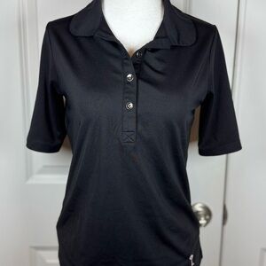 Golftini Black Performance Golf Polo Size Small Athletic Preppy Classic